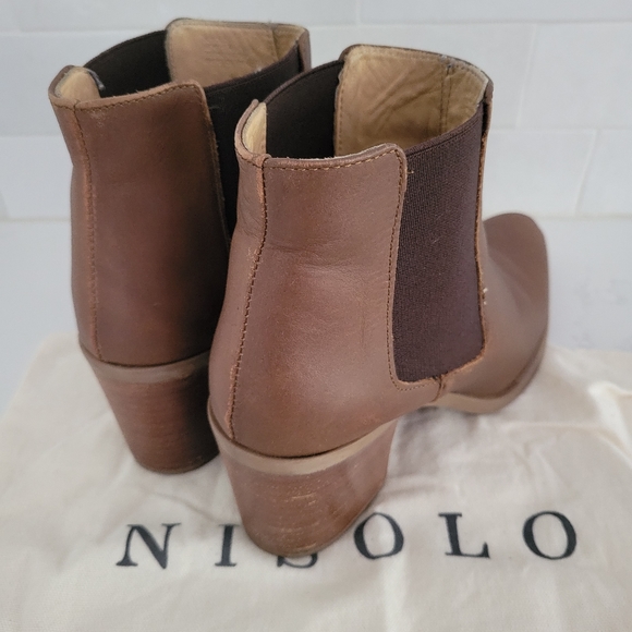 Nisolo Sustainable Heeled Commuter Chelsea Boot Pointed Almond Toe Dari Size 8 - Picture 3 of 7